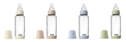 Antikoliková skleněná láhev se silikonovým dudlíkem 240 ml BIBS