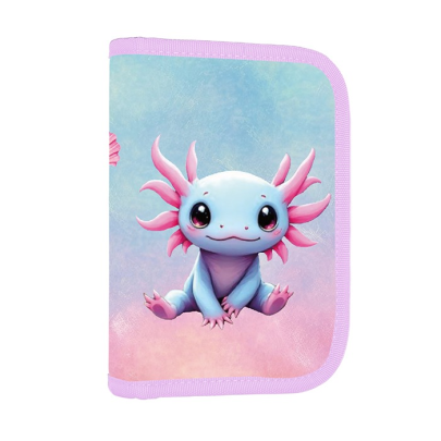Penál 1 p. 2 chlopně, prázdný Axolotl