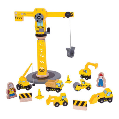 Jeřáb a stavební stroje Bigjigs Rail