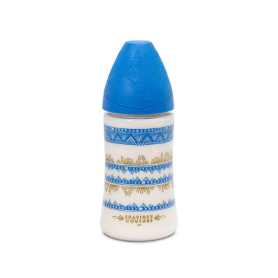 Kojenecká láhev kulatá silikonová savička Premium Couture 270 ml Suavinex