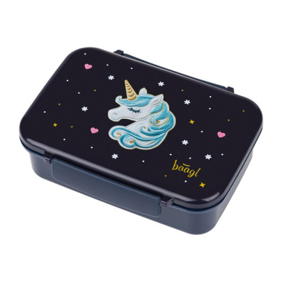 Box na svačinu s přihrádkami Unicorn Gold Baagl