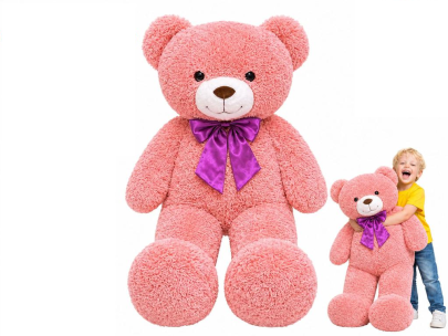 Medvěd plyšový 120 cm s mašlí růžový  0 m+ v dárkové krabičce Teddy Greetings 