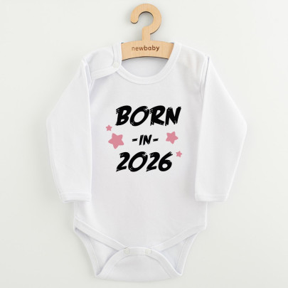 Dětské body s potiskem New Baby Born in 2026 pink