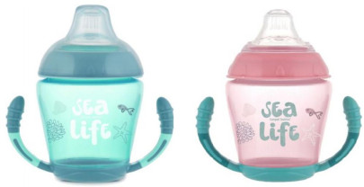 Nevylévací hrníček se silikonovým ventilem 230 ml Sea Life