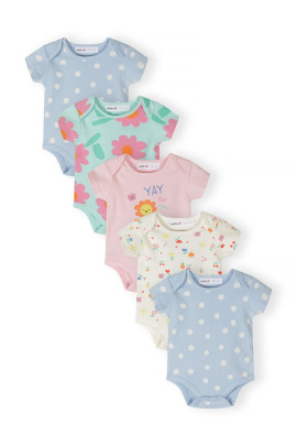 Dívčí kojenecké body 5pack Minoti