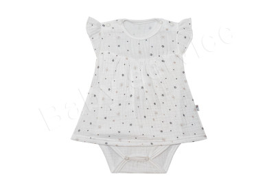 Kojenecké body/šaty krátký rukáv mušelín Hvězdičky Baby Service