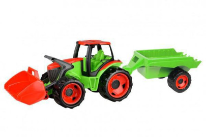 Traktor se lžící Giga Trucks s vlekem plast 62 cm