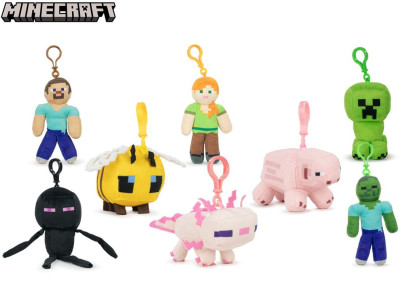 Minecraft přívěsek na klíče plyšový 12 cm 8 druhů