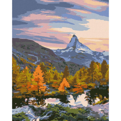 Malování podle čísel - Horský les 40 x 50 cm