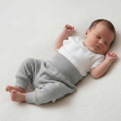 Kojenecké kalhoty - buggy mušelín šedá Baby Service