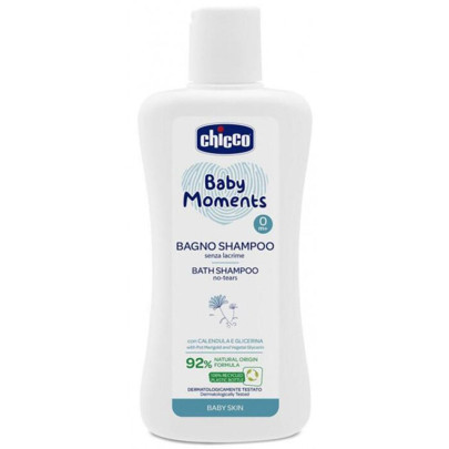 Šampon na vlasy a tělo Baby Moments 92 % přírodních složek 200 ml Chicco