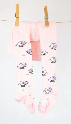 Punčocháčky s aloe vera růžové ovečky Loana vel. 50/56