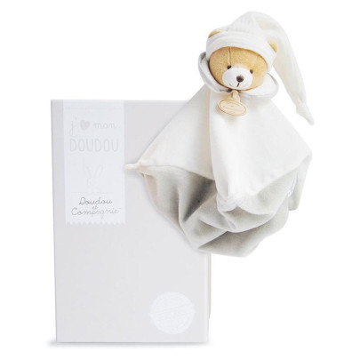 Dárková sada Plyšový muchláček šedý Medvídek 25 cm Doudou