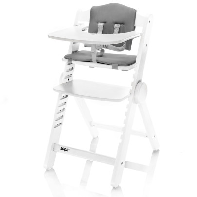 Dřevěná jídelní židlička Clipp & Clapp Zopa White - 2. JAKOST - VYBALENO