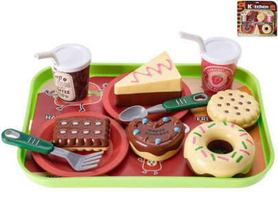 Set cukrářský 11 ks s podnosem 26 x 19 cm