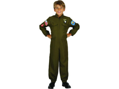 Kostým na karneval - vojenský pilot, Vel. 130 - 140 cm