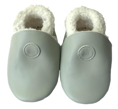 Kožené capáčky Barefoot Zimní Šedé Hopi Hop