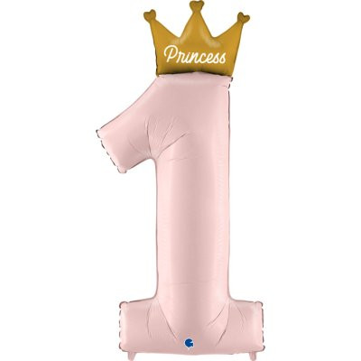 Číslice 1 princezna 40"/102 cm fóliový balónek nafukovací