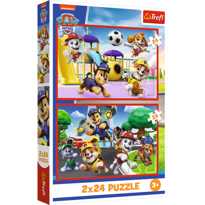 Puzzle Psí den zábavy 2 v 1 Tlapková patrola 2 x 24 dílků