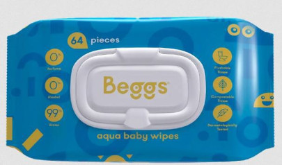 Beggs vlhčené splachovatelné ubrousky 64 ks
