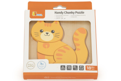 Dřevěné puzzle pro nejmenší - kočička