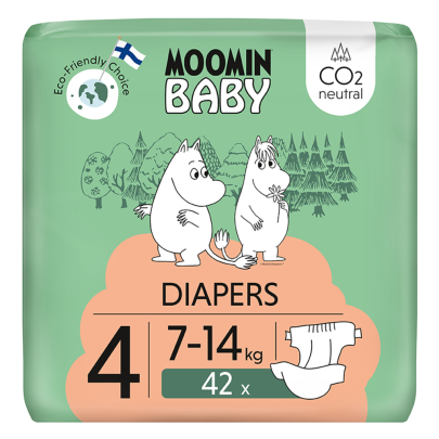 Jednorázové eko pleny 4 Maxi 7–14 kg (42 ks), Moomin Baby