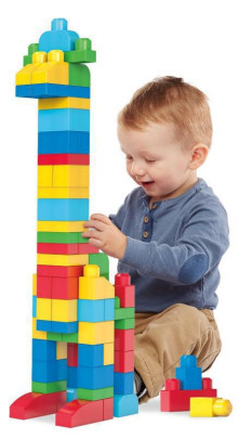 Mega Bloks velký pytel kostek - modrý (80 ks)
