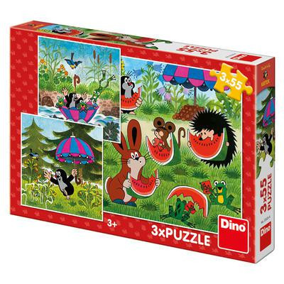 Puzzle Krtek a paraplíčko 3x55 dílků