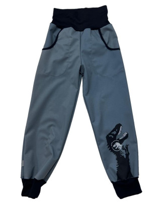 Šedé softshell kalhoty s lemem T-rex RDX
