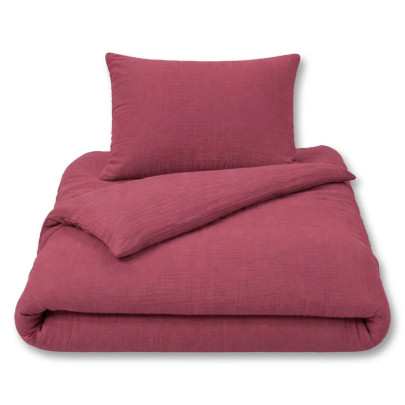 Luxusní dětské mušelínové povlečení Ruby red 100 x 135 cm Esito