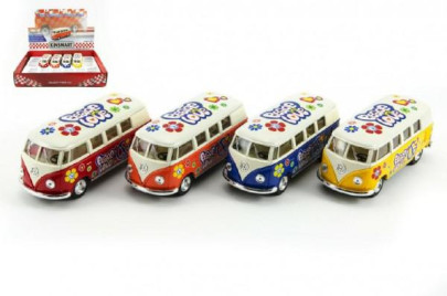 Autobus Kinsmart Volkswagen Classical kov 13cm na zpětné natažení
