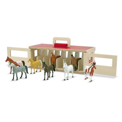 Přenosná stáj s koňmi Melissa & Doug