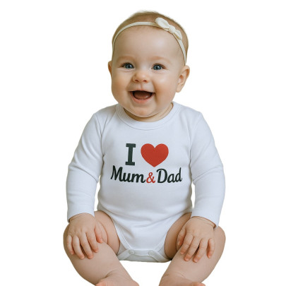 Body s potiskem New Baby I love Mum and Dad