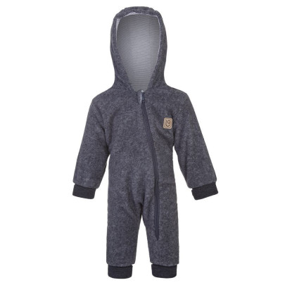 Overal Fleece bambus Outlast® tm. šedý melír/pruh bílošedý melír Little Angel