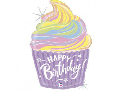 HB pastel cupcake 27"/69 cm fóliový balónek nafukovací