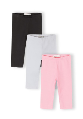 Dívčí capri legíny jednobarevné 3pack Minoti