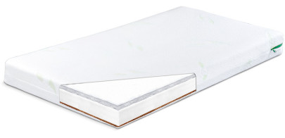 Dětská matrace do postýlky 60x120 cm kokos-pěna-pohanka Luxe Aloe Vera
