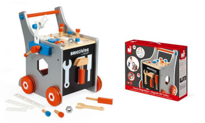BricoKids Chodítko a vozík s nářadím Janod