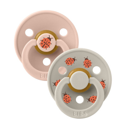 Colour Ladybug dudlíky z přírodního kaučuku 2 ks 0 - 6 m Bibs