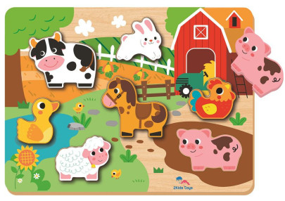 Vkládací puzzle Farma 2Kids Toys