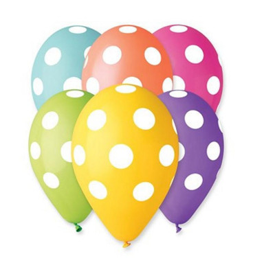 Balónek pastel 30 cm puntík potisk 10 ks