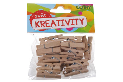 Kolíčky dřevěné 25 ks + provázek