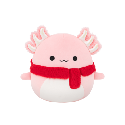 Squishmallows růžový axolotl s šálou - Archie, 30 cm