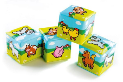 Měkká kostka moje první zvířátka 7x7 cm