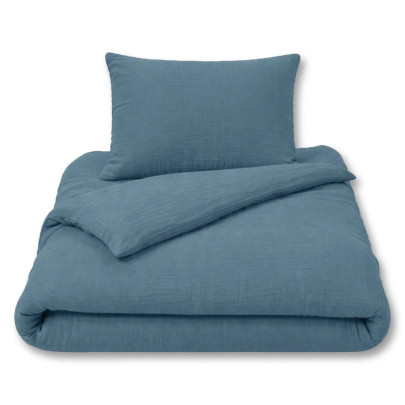 Luxusní dětské mušelínové povlečení Denim blue 100 x 135 cm Esito
