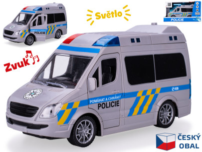 Auto policie CZ 21,5 cm 1:20 na setrvačník na baterie se světlem a zvukem