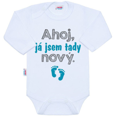 Body s potiskem New Baby Ahoj, já jsem tady nový - dárkové balení
