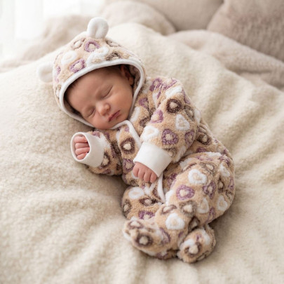 Hřejivá kombinéza s kapucí Srdíčka Baby Service