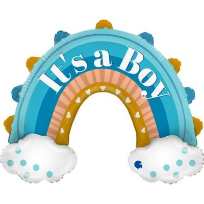 Duha It´s a boy modrá 31"/79cm fóliový balónek nafukovací