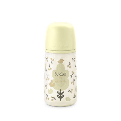 Kojenecká láhev 270 ml fyziologická M Birdies Suavinex